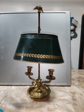 Superbe Lampe Bouillotte XIXᵉ – Style Empire – Bronze Doré – Abat-jour Aigles ?