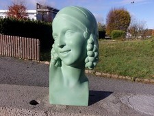 rare buste femme art déco signé GUCRO