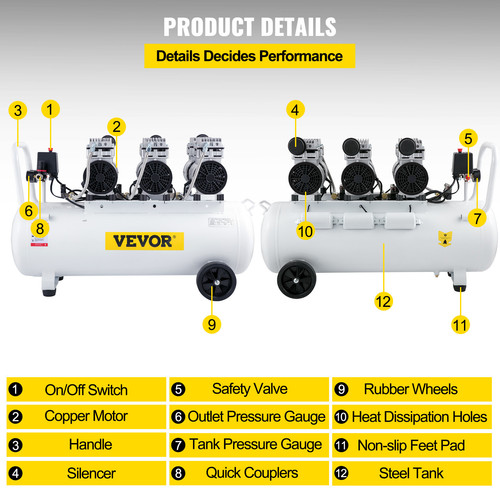 Vevor chuchoteur compresseur - vevor,