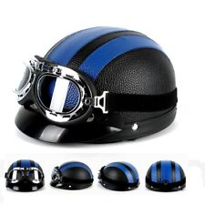 Universel Adulte Casque Moto Rétro Demi-casque Scooter Casque Old School Bobber