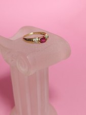 bague or 18 carats Diamant Et Rubis