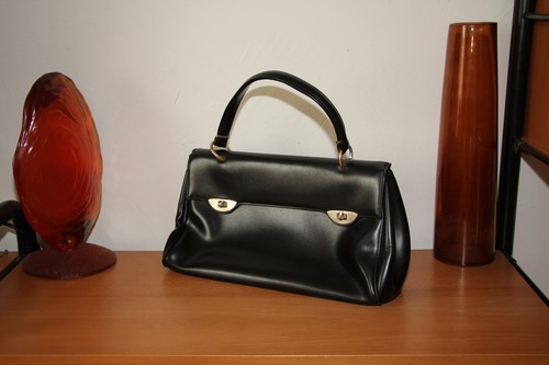 Grand sac main cuir noir - à,