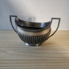 Ancien Sucrier Anglais En Métal Argenté Style Victorien