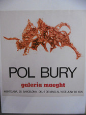 POL BURY Affiche originale 75 Barcelone CoBrA Art Cinétique Belgique Tauromachie