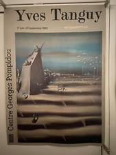 AFFICHE YVES  TANGUY RETROSPECTIVE 1982 CENTRE GEORGES POMPIDOU 1982 50X 70 cm