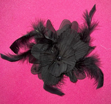 Fleur vintage tissu plumes