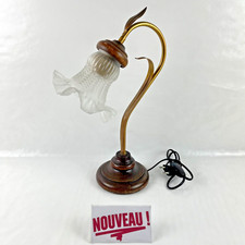 ➜LAMPE DE BUREAU/TABLE/À POSER TULIPE en verre vintage art nouveau/déco chic XXè