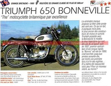 TRIUMPH 650 Bonneville T120 ( T 120 ) 1969 Fiche Moto 000247