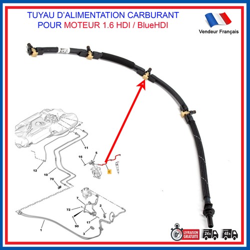 Tuyau retour injecteur - tuyau,