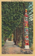 Postcard Alaska Totem Poles &