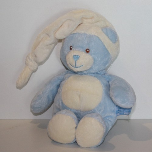 Doudou ours gipsy blanc - blanc, bleu