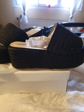 SANDALE CLAQUETTE MULE PLATEFORME COMPENSE SEMELLE 5,5 cm TALON 7,5 cm T 38