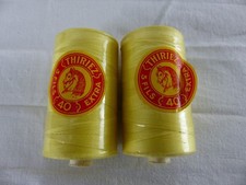 THIRIEZ lot de 2 bobines de fil jaune 1000 mètres 3 fils 40 , cheval
