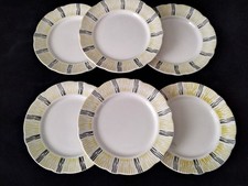 6 Assiettes plates faïence de Badonviller FB         COUP DE BALAI