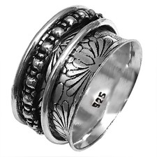 Bague toupie en argent pour femmes bague à quatre toupies bague bijoux en...