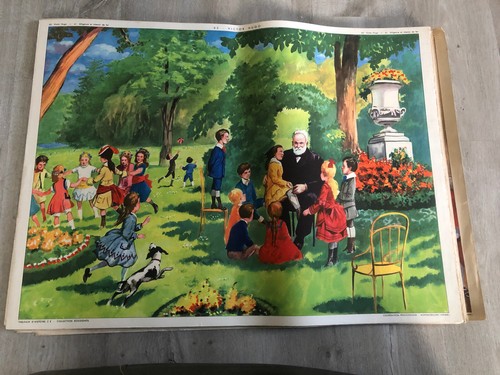 Ancienne affiche carte ecole - ancienne,