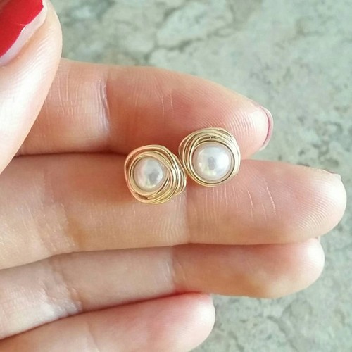 Perle boucles oreilles - or, d'oreilles