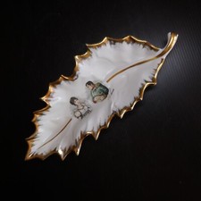 Céramique porcelaine luxe FD France Corse feuille or Napoléon Joséphine N7552