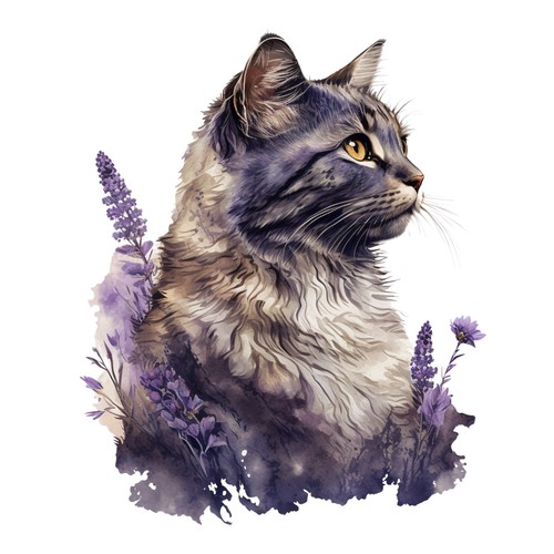 Stickers chat lavande - stickers,