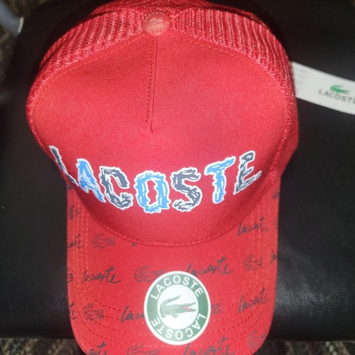 Lacoste red trucker hat - red,