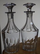 SAINT LOUIS ANCIENNE PAIRE CARAFES CAVE A LIQUEUR CRISTAL TAILLER CATON 19 EME
