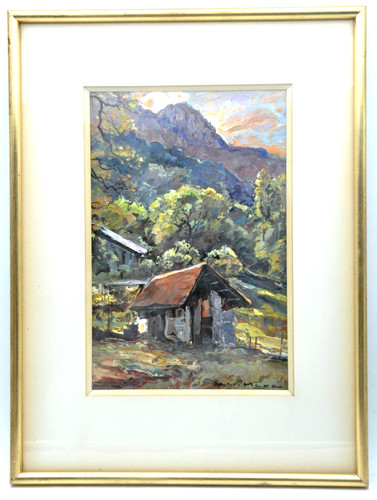 Peinture encadrée sous vitre