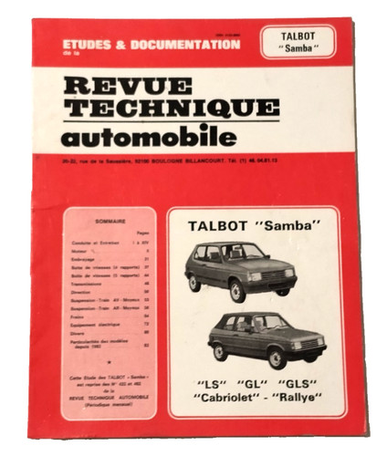 Talbot samba rallye gls - talbot, gl