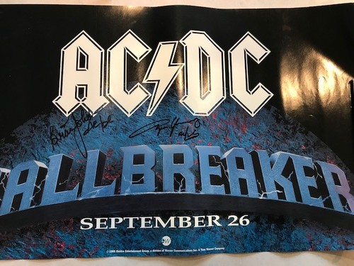 Signed poster coa - ac/dc,