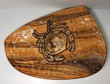 Rare Plat Au Crabe Imitation Bois En Céramique Signé R.Delarue Desvres Fait Main