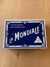 Ancienne boite tampon lettre imprimerie La Mondiale