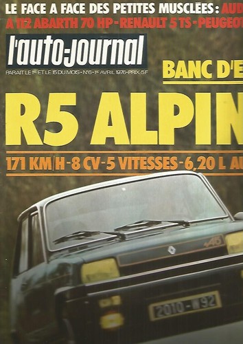 Auto journal r5 alpine - l'auto,