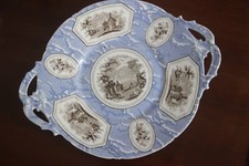 Rare plateau, plat, en porcelaine Creil Montereau, Napoléon III XIXe