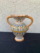 Petit vase en faïence artisanale, décor floral peint à la main Talavera