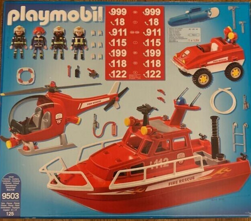 Playmobil 3128 bateau pompier - playmobil,