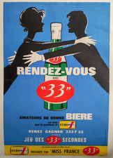 Affiche originale ancienne Rendez-vous avec la Bière 33 /RS317