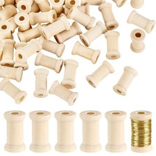 100pcs bobine bois naturel - 100pcs,