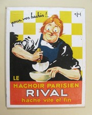RIVAL Ancien carton publicitaire OK Gérard Femme - cuisine couteau épicerie