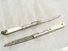 🇫🇷 LOT DE 2 COUTEAUX ANCIEN LAME FORGE ACIER VENDETTA CORSE KNIFE