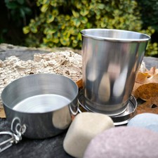 Gobelet inox rétractable - Verre pliable - Tasse pliante - Camping Rando Voyage