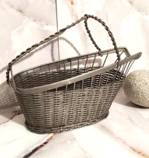 porte bouteille a vin ancien panier en métal vintage
