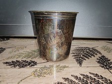 Ancienne Timbale  Métal argenté Gravé Années 20 30 A Saisir 