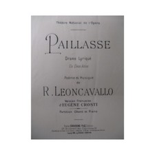 LEONCAVALLO Ruggero Paillase Chant Piano 1902