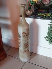 VASE BOUTEILLE Terre Cuite émaillée H 58cm , signé et daté Michel BAILLY 82