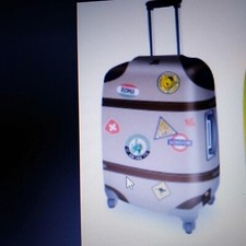 HOUSSE POUR VALISE "TROLLEYS" BIBELIB en parfait état '(motif voyageur)