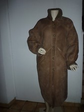 X01//Manteau/Veste 80's PEAU Mouton cuir/daim Leather LAINEE/TOSCANE 42/44