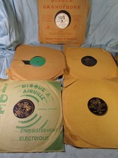 Pathé lot de 5  disques 78 tours de 25 cm, différents thèmes, voir liste...