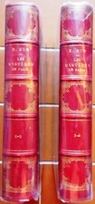 EUGENE SUE. LES MYSTERES DE PARIS. 2 VOLUMES  DEMI CHAGRIN  GOSSELIN 1843-1844