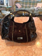BROWN PATENT LEATHER AND SUEDE