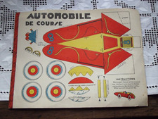 ANCIEN JOUET  maquette auto en carton à monter  et au dos PUB ANCIENNE PHARMACIE