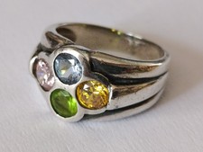 Bague Argent Massif & Pierre à Identifier Taille 56 - 6,1 g Bijoux